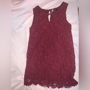 Red lace baby doll dress